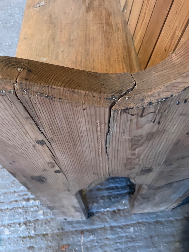 Vintage Large Stripped Pine Church Pew (6ft 9in)