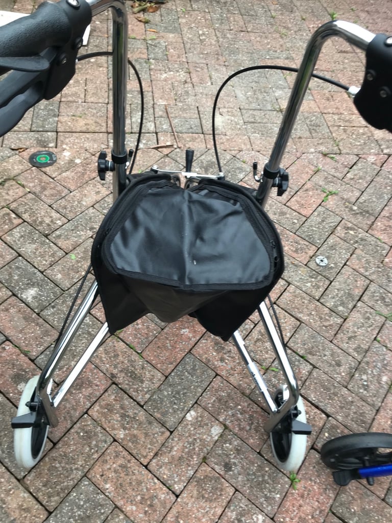 image for Chrome 3 wheeled walking aid with storage 