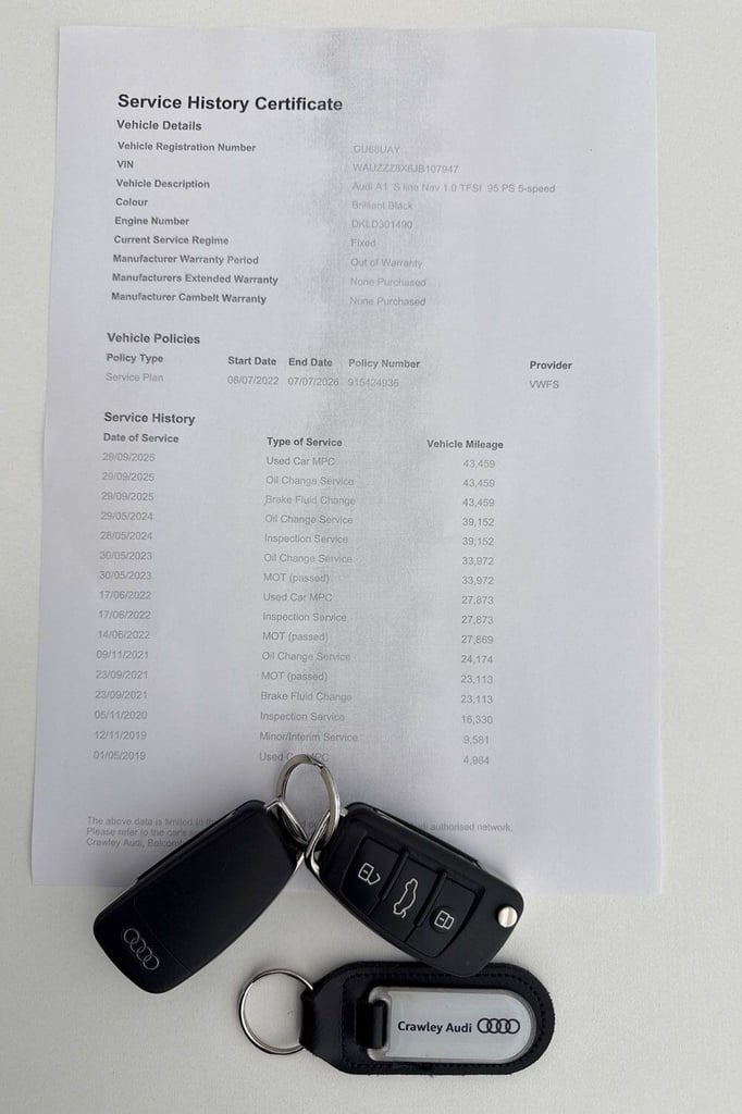  Audi A1 1.0 TFSI S line Hatchback 3dr Petrol Manual Euro 6 (s/s) (Nav) (95 ps) Petrol Manual