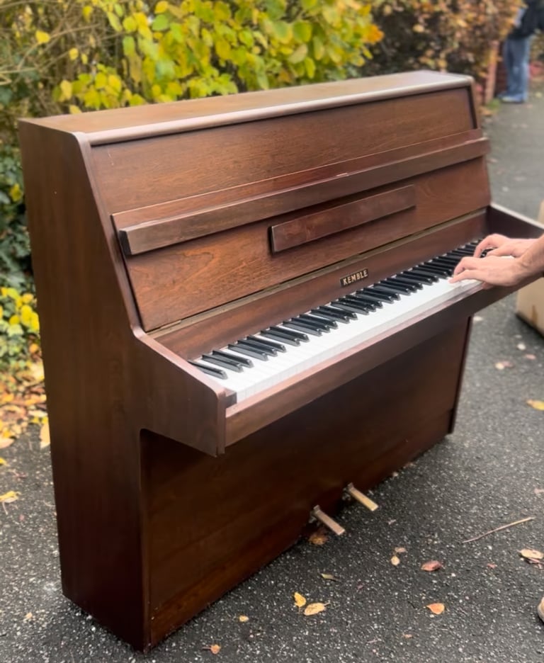 image for Kemble Classic Upright Piano - Mahogany Satin Finish, British Made&quot;