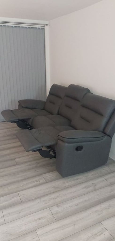 3 seater Manual Recliner - Ash Grey