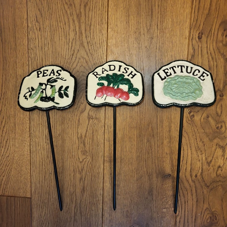Cast Iron Vegetable Signs x 3 Brand New 