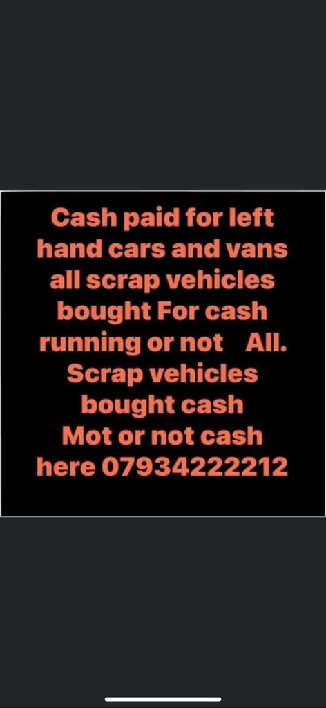 Huddersfield scrap vehicle buyer always 