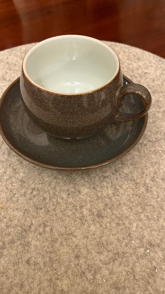 image for Denby teacups and saucers x4 sets