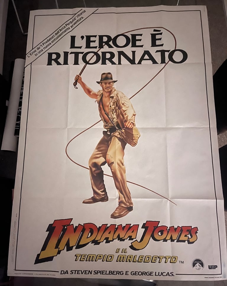 Very Large Italian Indiana Jones & The Temple Of Doom Movie Poster 1984