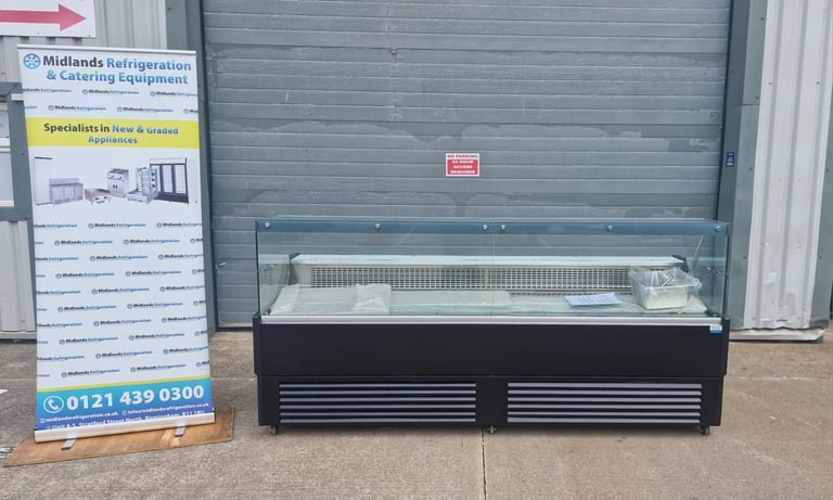 2.6m Meat Display Serve Over Display Cold Counter Commercial Fridge Deli Fridge Salad Chiller