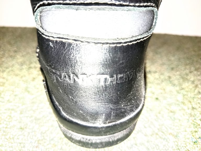  Frank Thomas Ladies UK Size 4 Black Leather Motorbike / Motorcycle Boots - in excellent condition