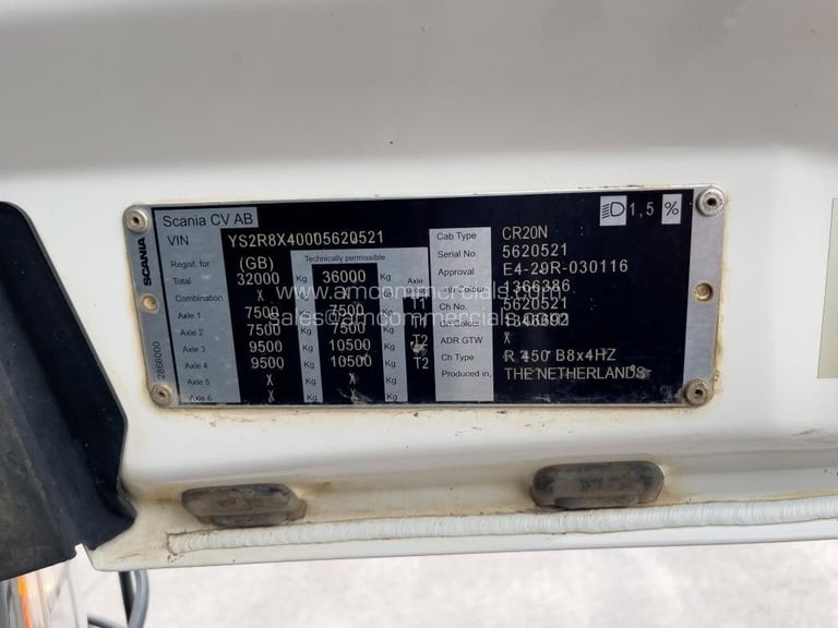 2021 (21) SCANIA R450 XT 32T 8X4 TIPPER