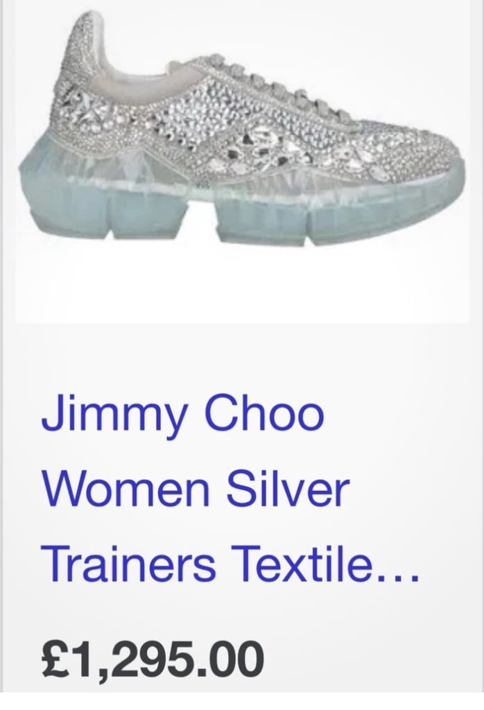 £1295 JIMMY CHOO GOLD LUREX LACE UP SNEAKERS TRAINERS XLARGE SOLE 4/37 Not Shown On shoes