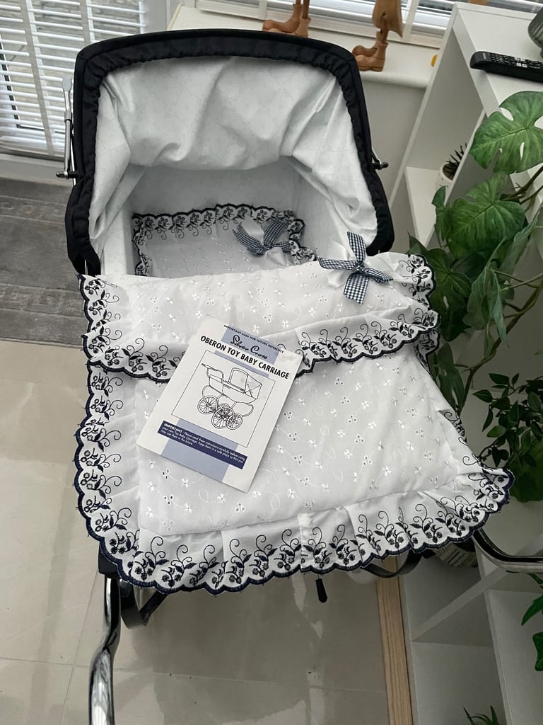 Dolls silver cross pram navy 