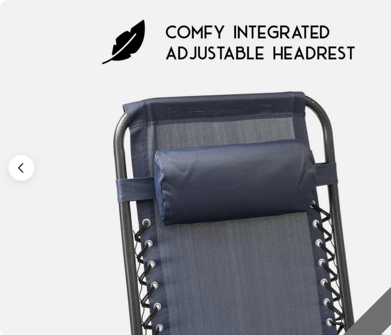 Zero Gravity Chair Reclining Sun Lounger Garden Folding Adjustable -blue- NEW in open box🔵