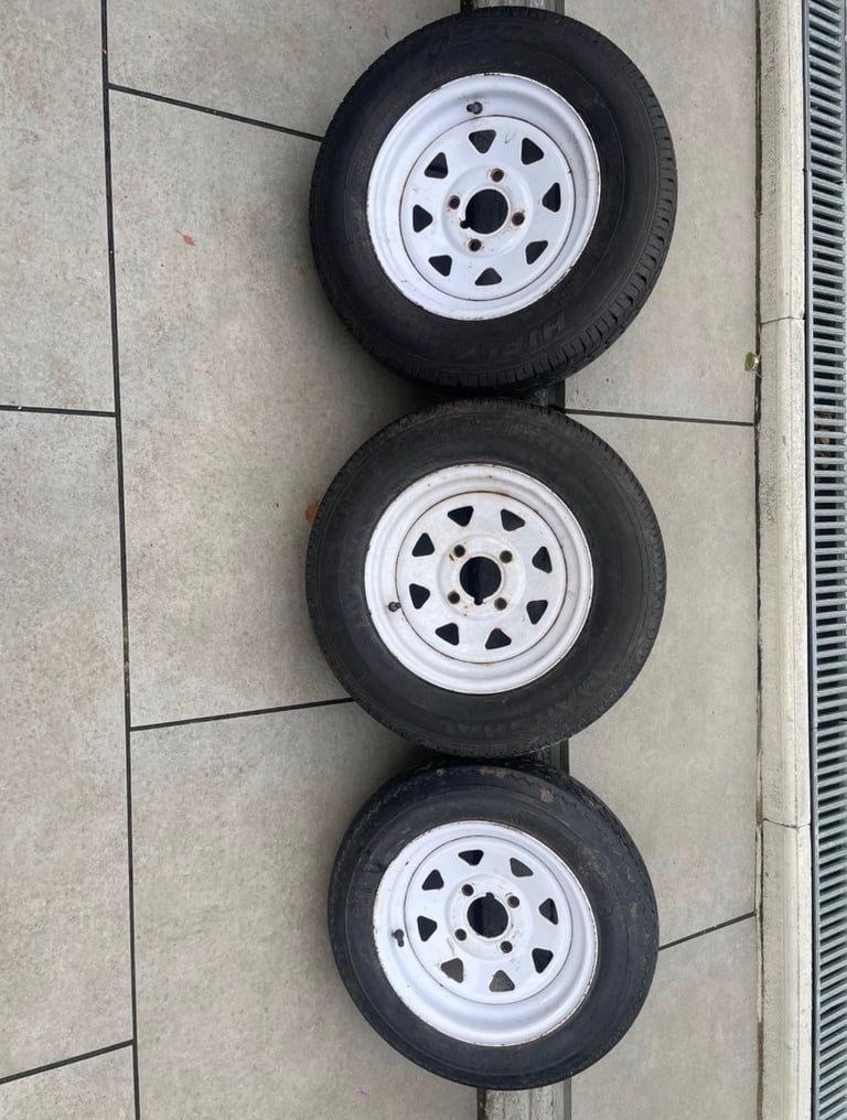 3x Trailer Wheels 12”
