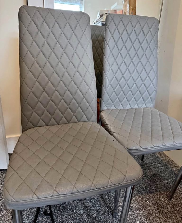 2 comfy grey chairs