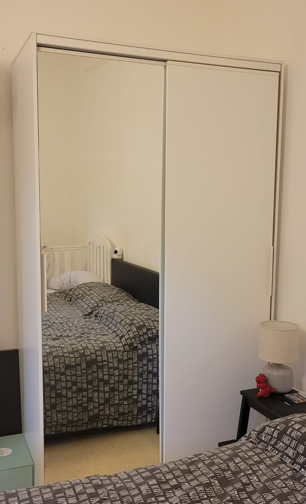 Wardrobe white with sliding doors