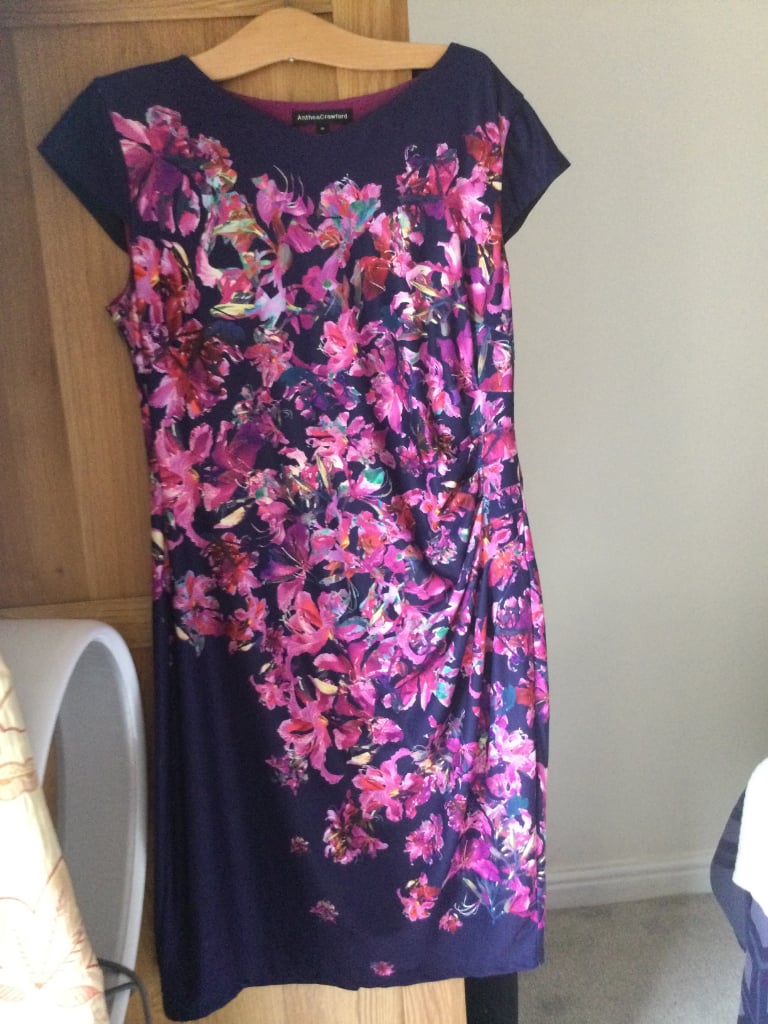 FOR SALE NAVY AND PINK ANTHEA CRAWFORD DRESS SIZE 18
