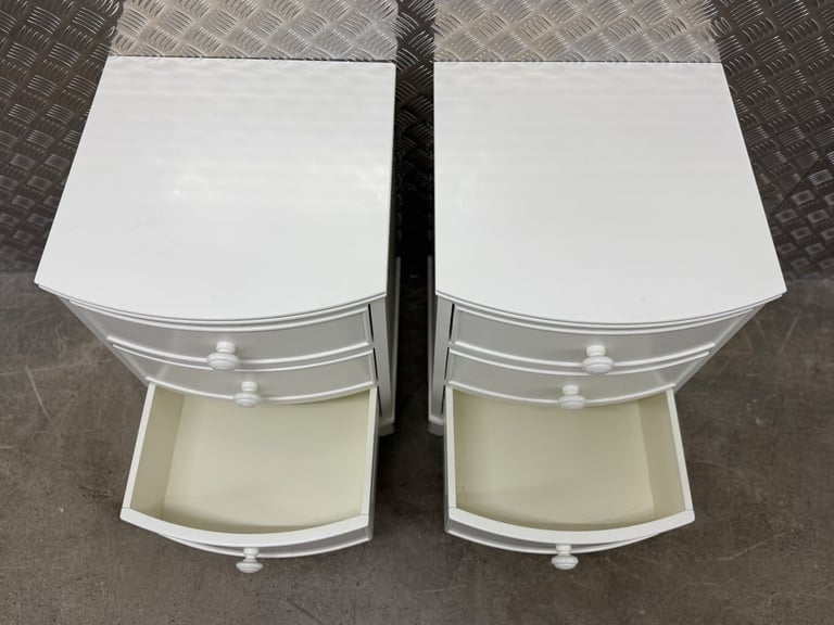 Laura Ashley Broughton pair of bedside tables white 