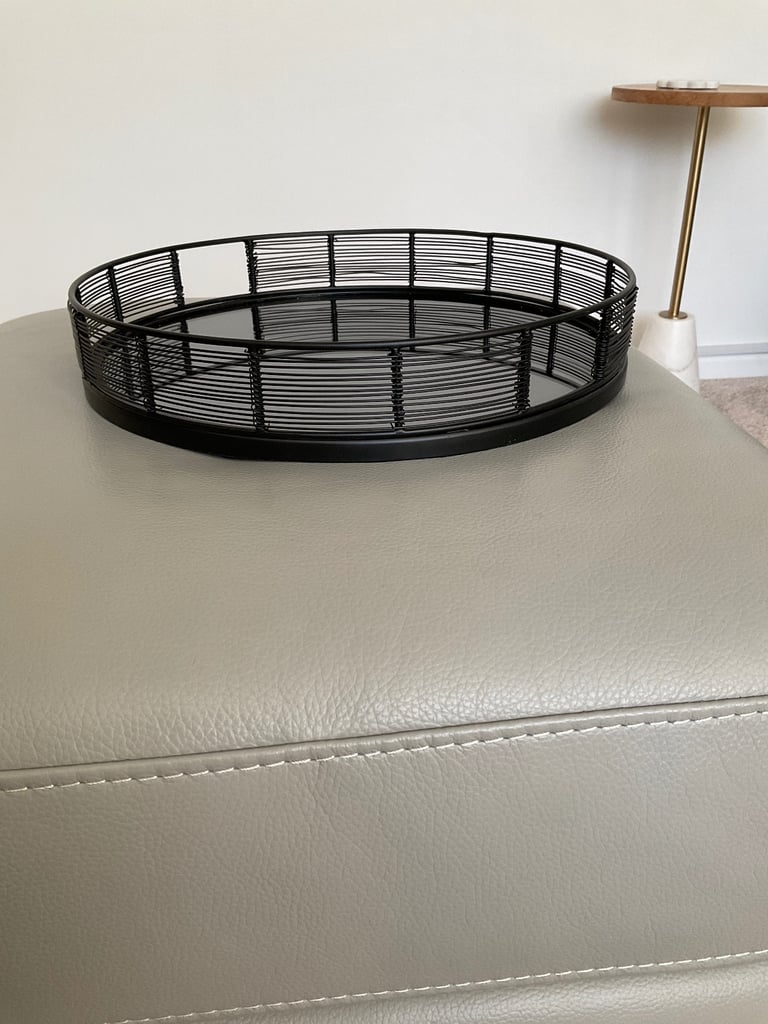 NEXT HOME BLACK MIRRORED DECORATIVE TRAY