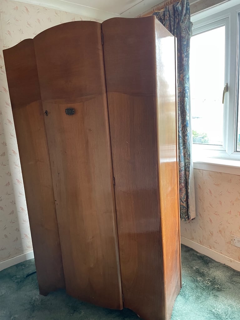 Vintage wardrobe, bookshelf ,side table 