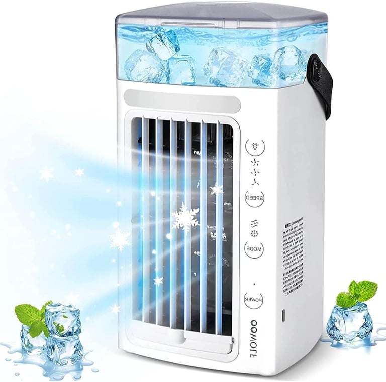 AmBAYZ Portable Mini Air Conditioner LED Evaporative Air Cooler Humidifier-New Condition