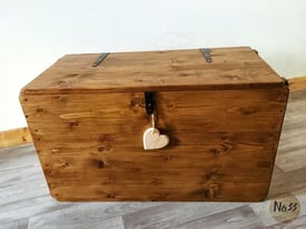 image for Handmade wooden chest/ trunk/coffee table/ ottoman/ storage box 