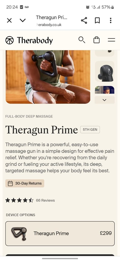 Theragun prime 5th generation massage gun 