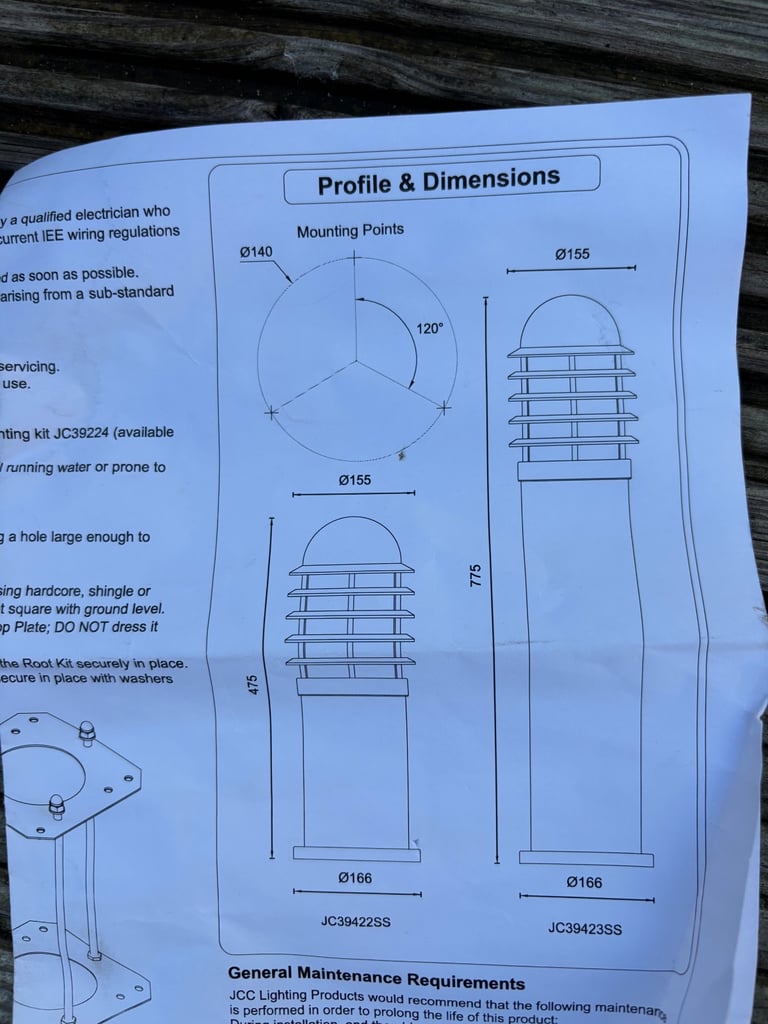 Stainless steel garden/drive bollard lights