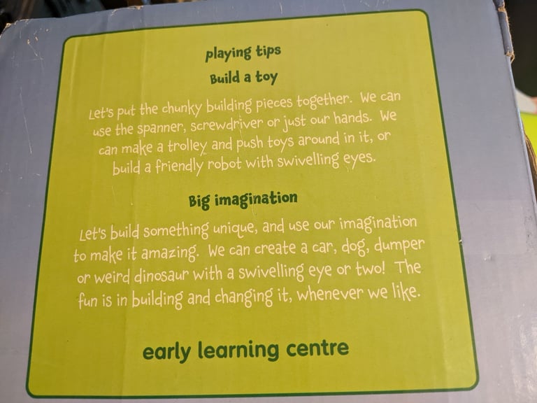 Early Learning 'BUILD IT' starter kit Age 3-8