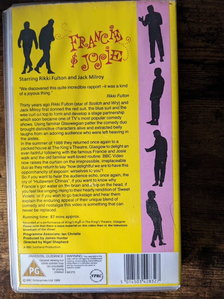Francie & Josie - Live from the Kings Theatre Glasgow VHS video tape