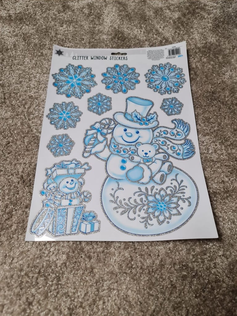 Snowman Window Sticker Sheet
