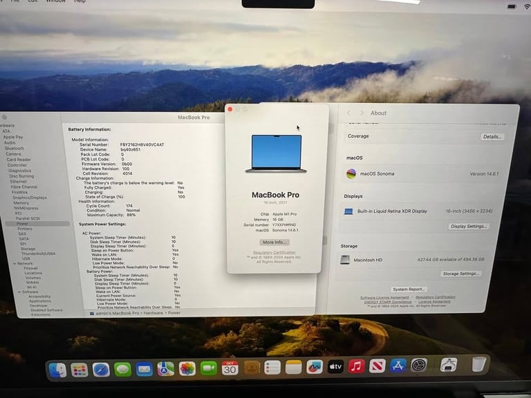 MacBook Pro 16” 2021 M1 Pro Chip | 16GB RAM | 512GB SSD | 16-Core GPU £650