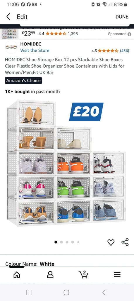 image for new set of 12 shoe storage boxes