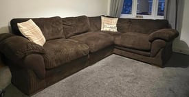 Large Brown LHS Corner Sofa 