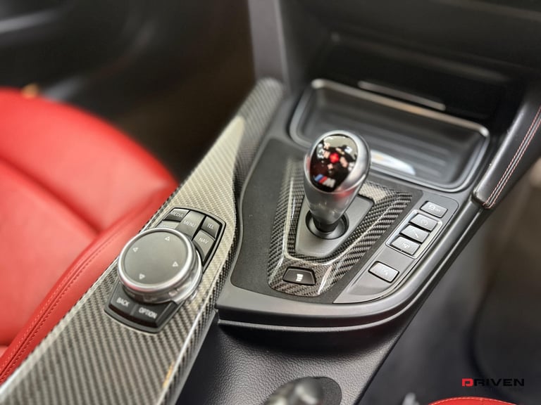 HUGE SPEC! BMW M3 3.0 BiTurbo DCT 4DR SALOON + CARBON + RED LTHR + FREE&nbsp;DELIVERY