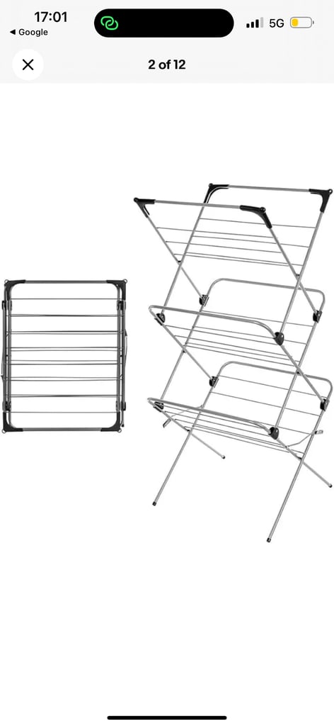 image for 3 tier airer drying clothing rack