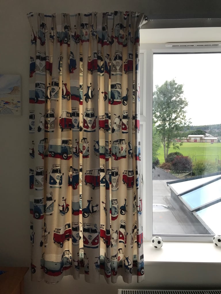 Campervan pattern- lined curtains 