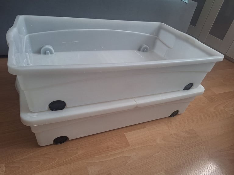 image for 2 x Under Bed Storage boxes on wheels