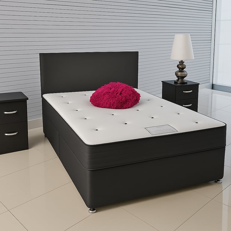 image for Top Rated Divan Bed Single Small Double Double King Size Fast UK Delivery Available