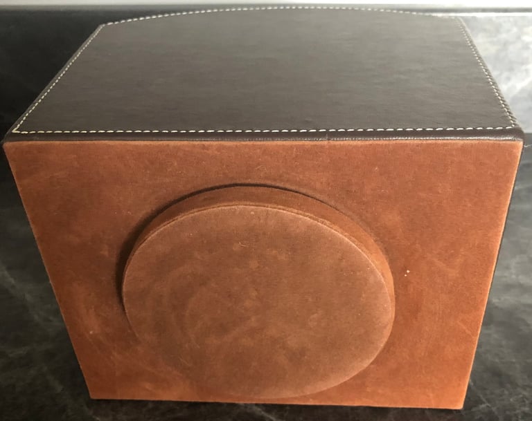 Remote control holder - brown leather