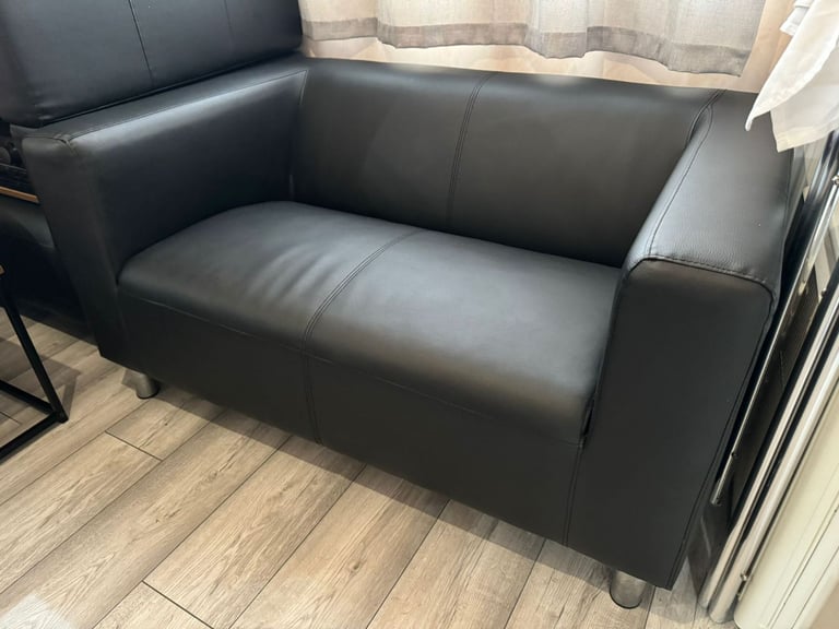 Black sofas