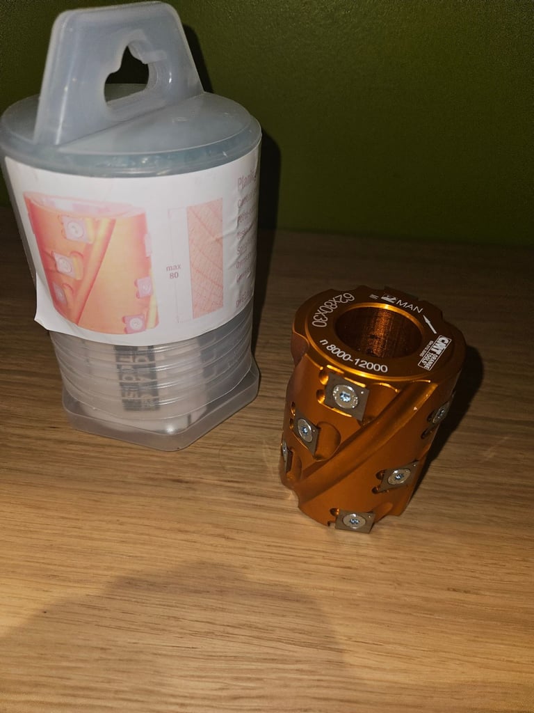 image for CMT 694.018.30 spiral cutter block spindle moulder  Axminster 62mm dia 80mm height 30mm bore