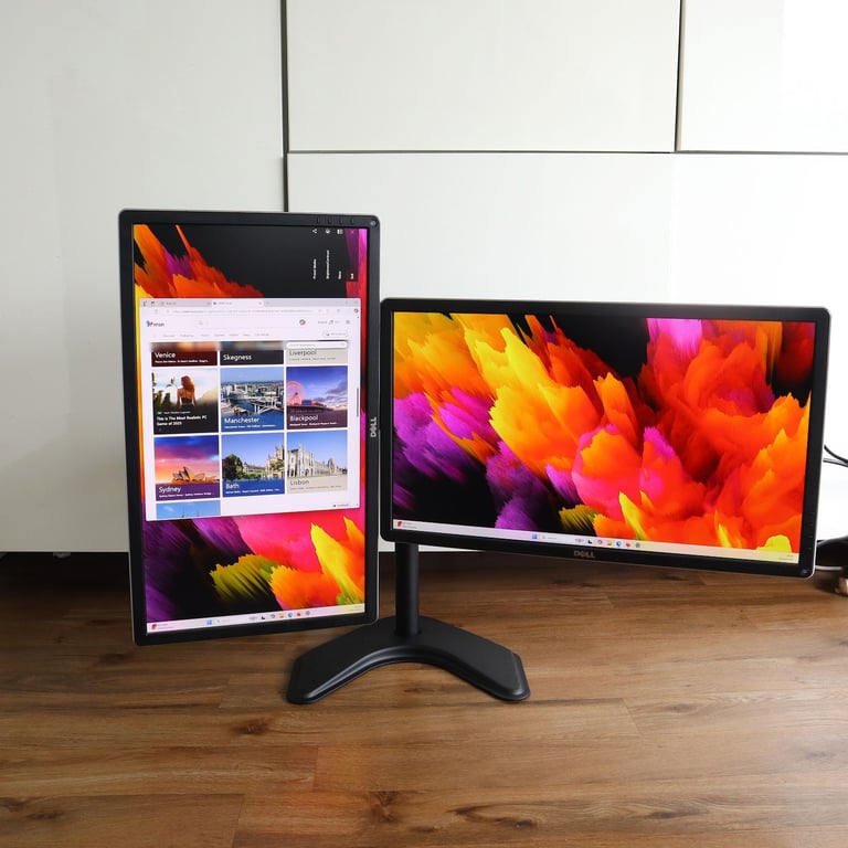 Dual Monitor setup 24 inch Dell Full HD IPS 1080p