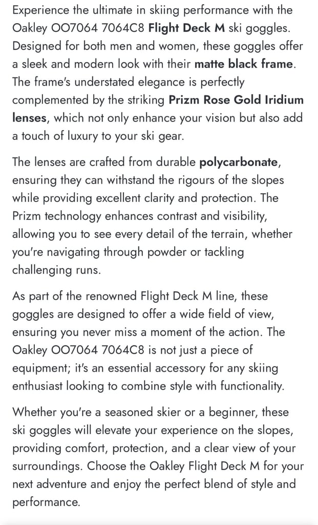 Brand New Oakley Flight Deck - Rose Gold