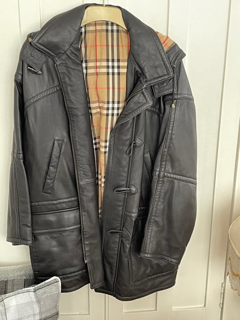 image for Burberry leather duffle coat