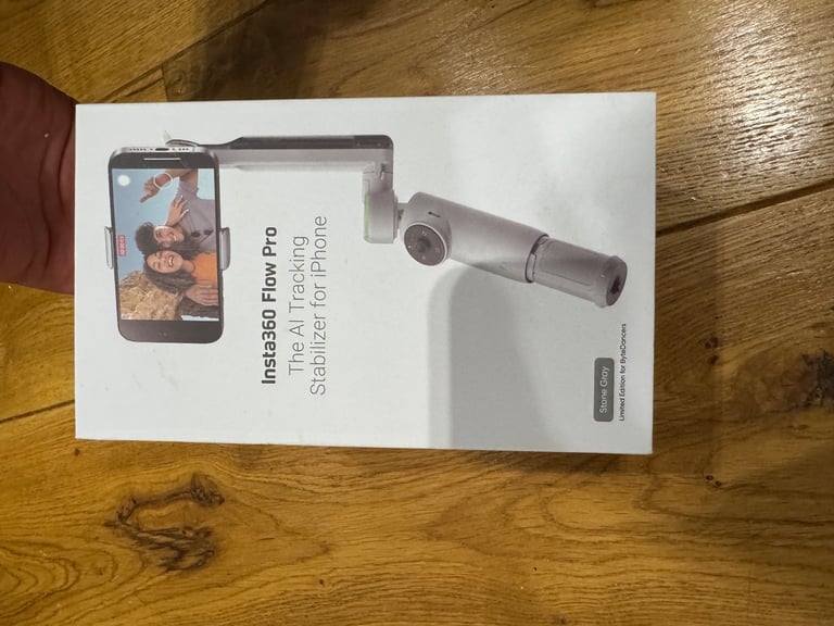 image for Insta360 Flow Pro (Stone Gray) – AI Tracking Gimbal for iPhone, Brand New