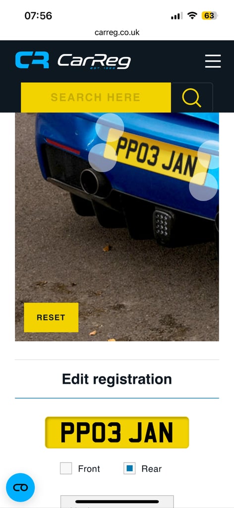 image for Private number plate PP03 JAN
