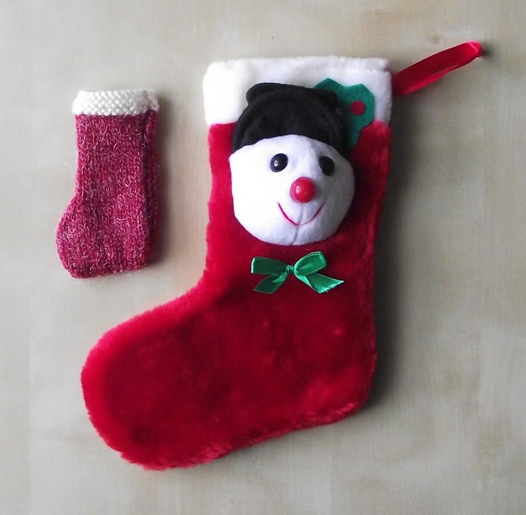 image for Santa Bundle: Sacks, Hat, Stockings, ‘Toys’ – Job Lot of Christmas Decorations