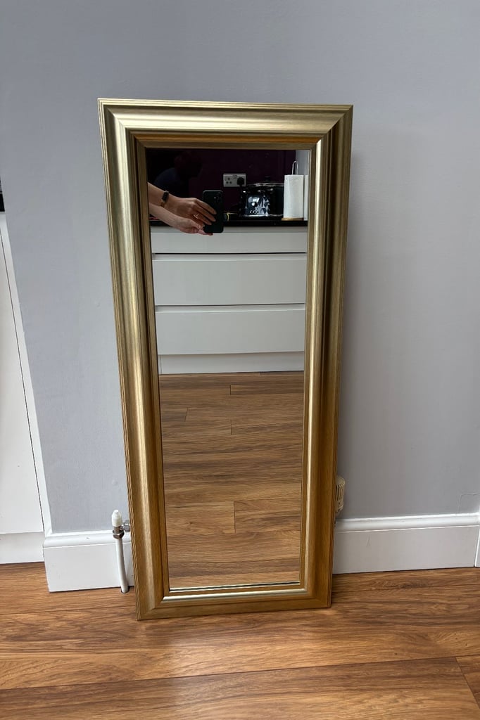 image for Dunelm Gold Rectangle Mirror