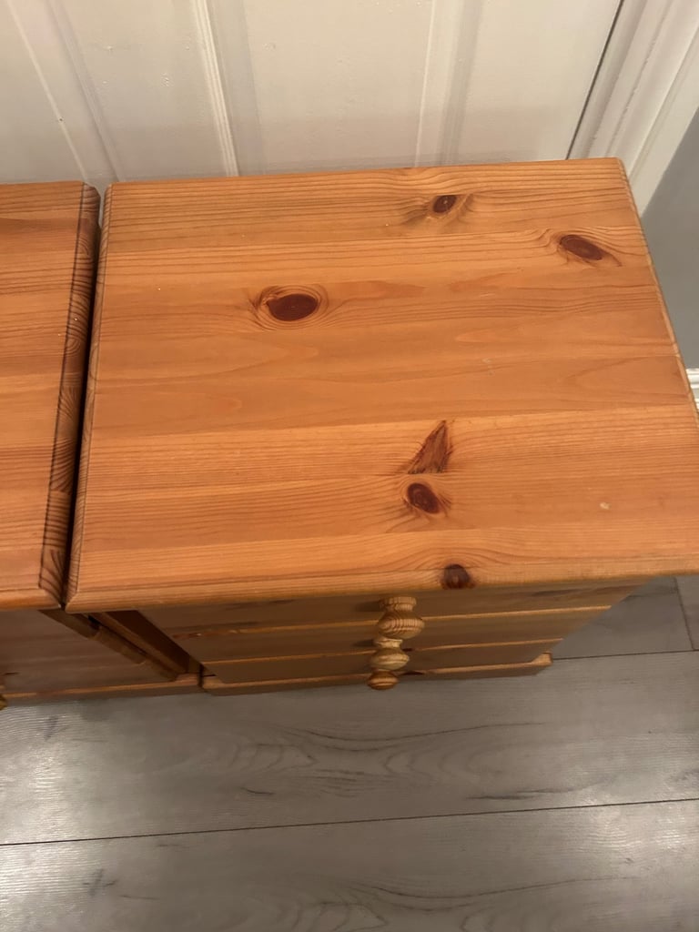 Pine bedside drawers x 2 
