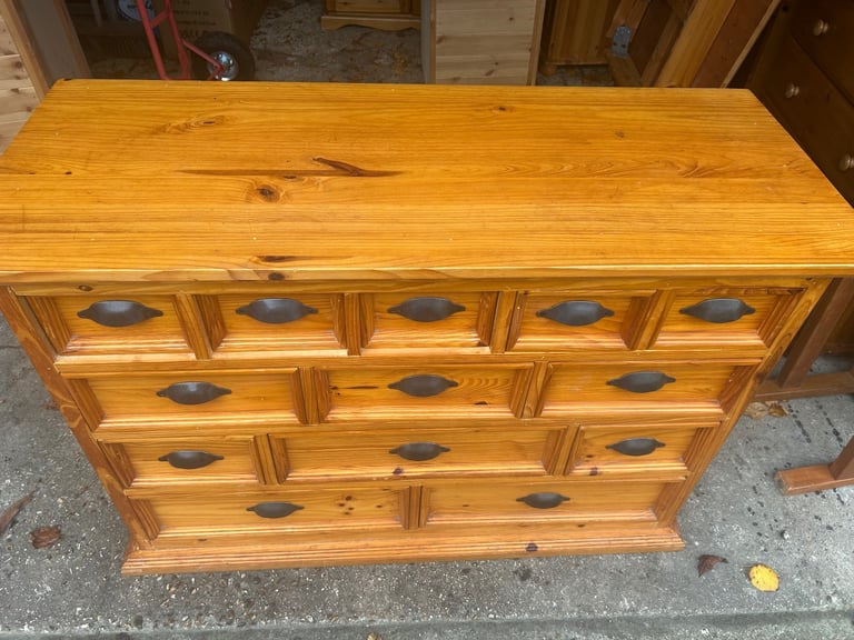Solid chunky pine large chest of drawers. Possible delivery 
