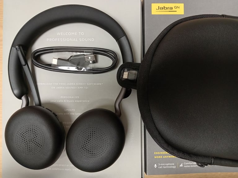 Brand new, in box: Jabra Evolve2 65 MS Stereo USB-C with Charging Stand – Black (Hillhead area)